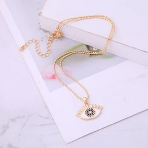 Gold Evil Eye Pendent Necklace NEW